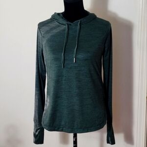 GAIAM Dark Green Hooded Activewear Top Size Small